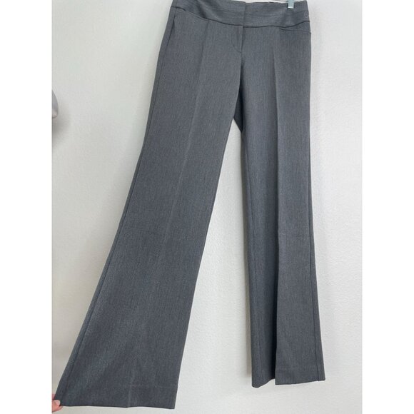 NEW Express Editor Womens 6 Long Flare Pants Gray Straight Through Hip Thigh - Picture 2 of 11